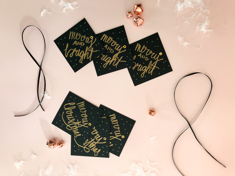 Tutorial DIY Black + Gold Gift Tags