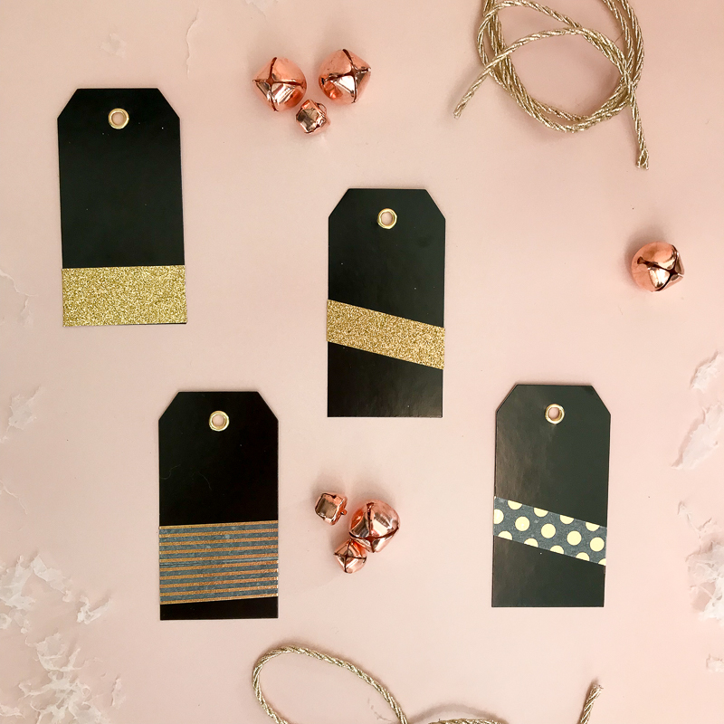 Tutorial DIY Black + Gold Gift Tags