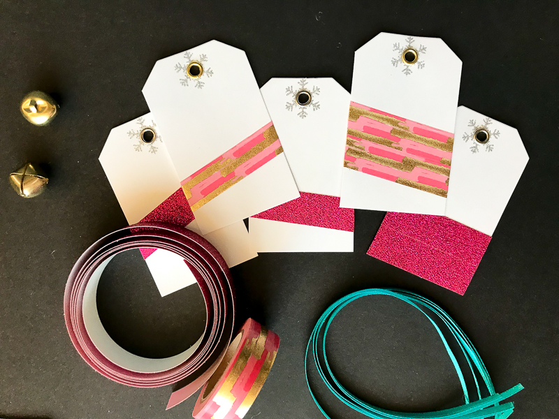 Tutorial DIY Hot Pink, Lime Green, and Gold Gift Tags