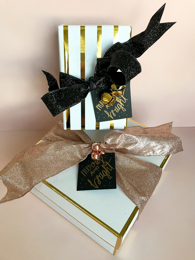 Tutorial DIY Black + Gold Gift Tags