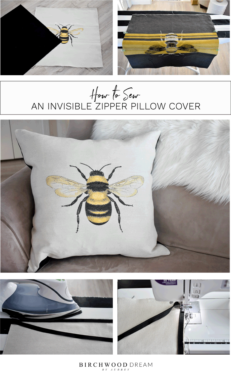 Tutorial - How to sew an invisible zipper pillow cover
