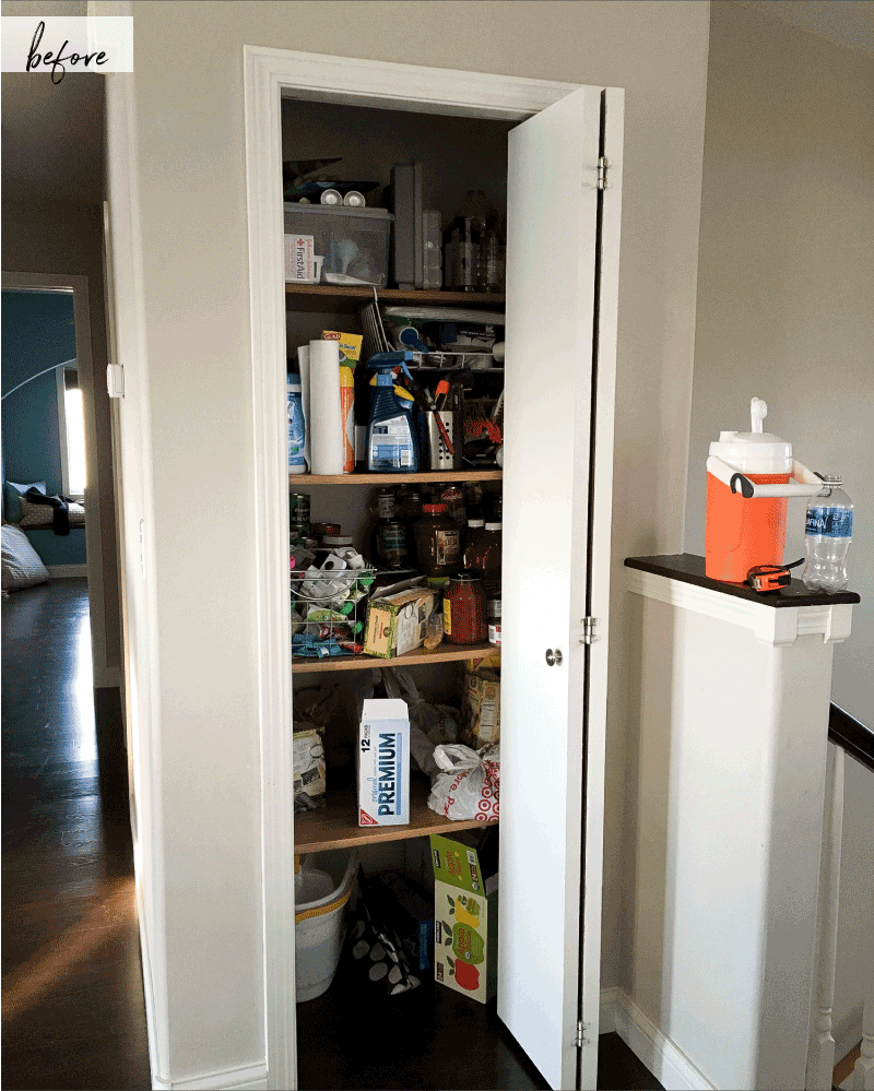 Turned a pantry organizer into storage for the utility closet