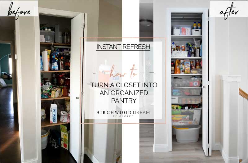 How to turn a Hall Closet into an Organized Pantry Closet