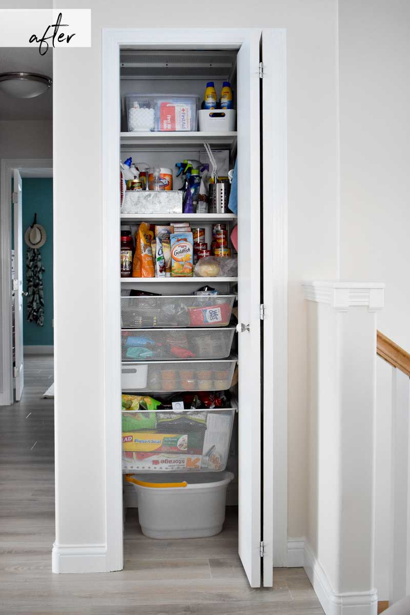 How we Turned a Coat Closet into a Functional, Organized Pantry