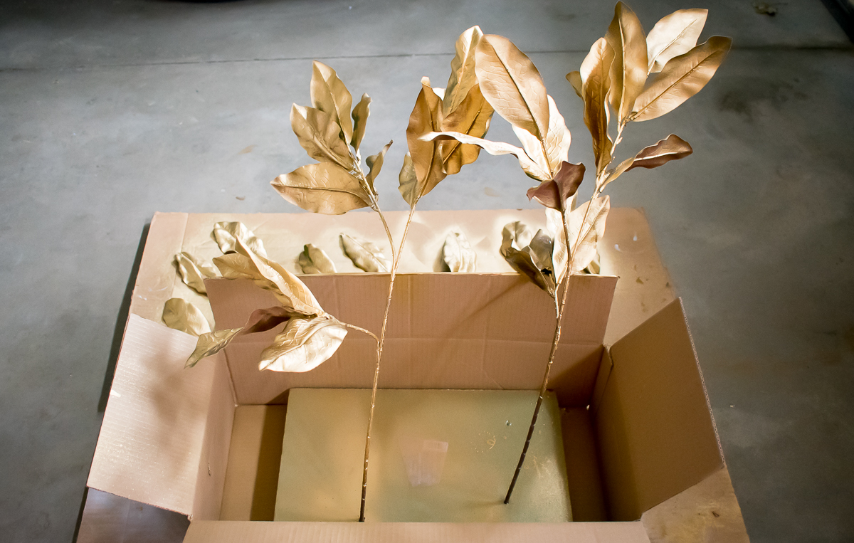 Crate and Barrel Inspired Gold Magnolia Leaf Garland Tutorial