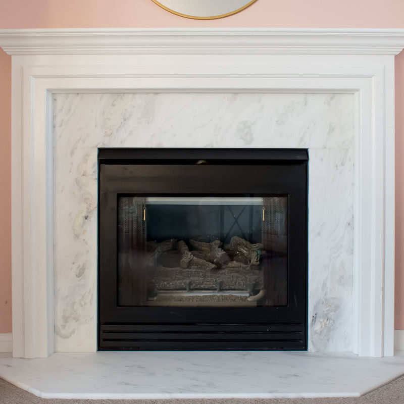 Before and After Marble Fireplace Makeover